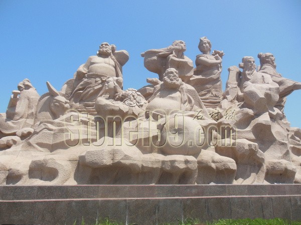 泉州九龍星石材公司石雕作品&ldquo;八仙過海 各顯神通&rdquo;