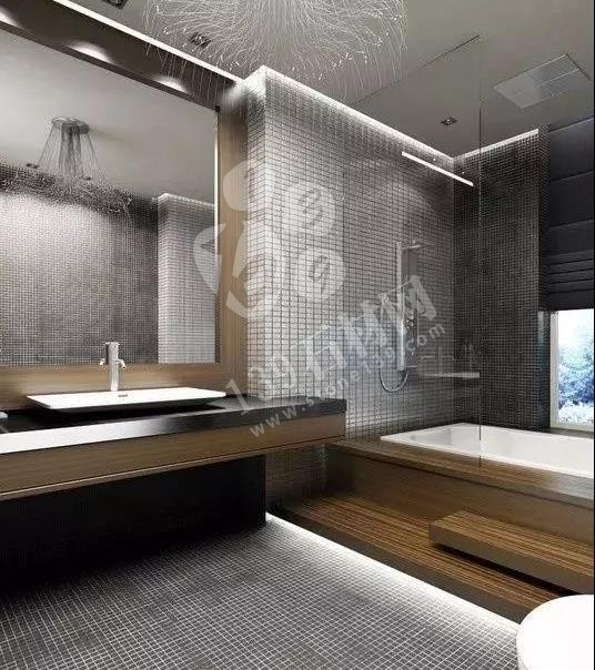 半開放式衛生間裝飾大理石案例